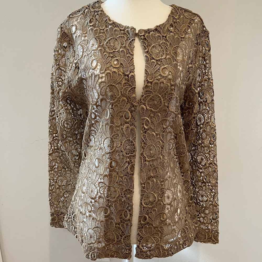 Copper/Taupe colored Chicos Lace Jacket